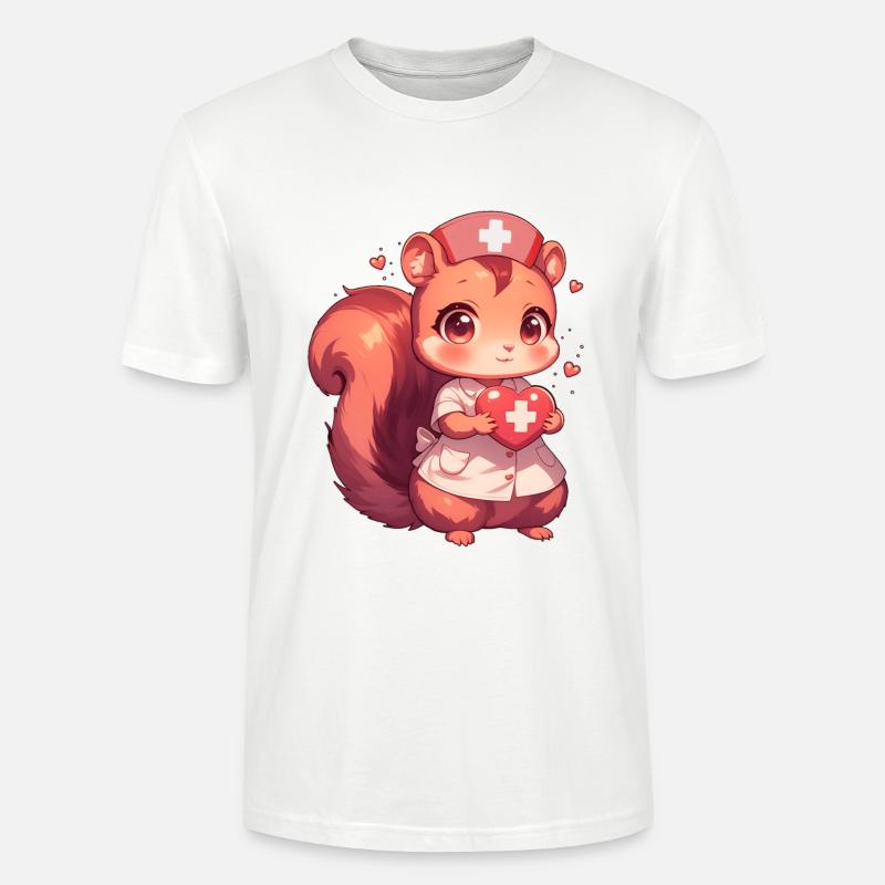 Pflegerin Eichhörnchen Krankenschwester Ärztin - Stanley/Stella Unisex Bio-T-Shirt CRAFTER - Weiß