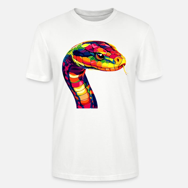 Schlange Python Kobra Mamba Klapperschlange Snake - Stanley/Stella Unisex Bio-T-Shirt CRAFTER - Weiß