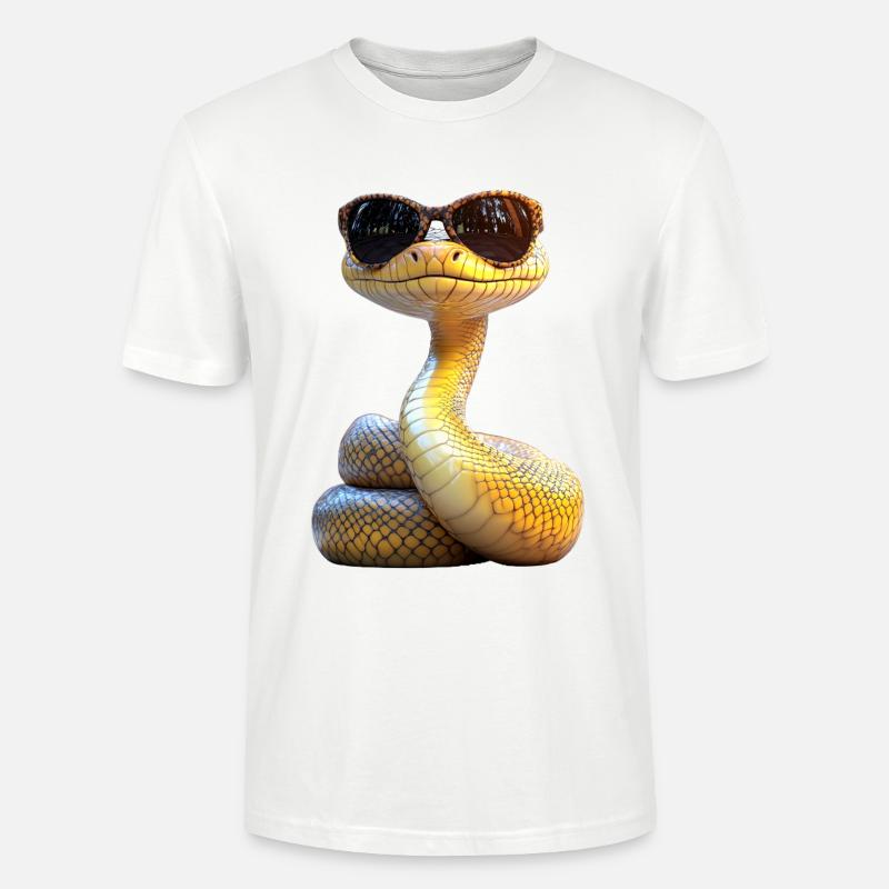 Schlange Python Kobra Mamba Klapperschlange Snake - Stanley/Stella Unisex Bio-T-Shirt CRAFTER - Weiß