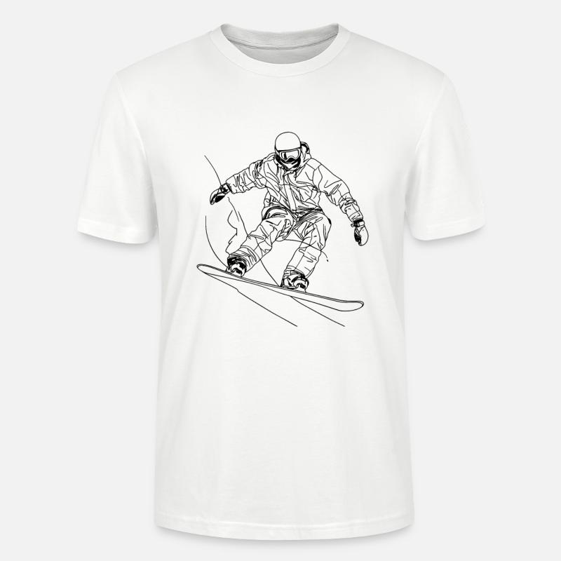 Snowboarder Line Art - Stanley/Stella Unisex Bio-T-Shirt CRAFTER - Weiß