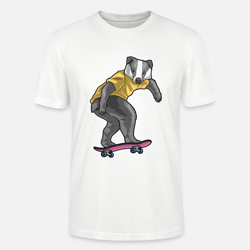 Dachs Skater Skateboard - Stanley/Stella Unisex Bio-T-Shirt CRAFTER - Weiß