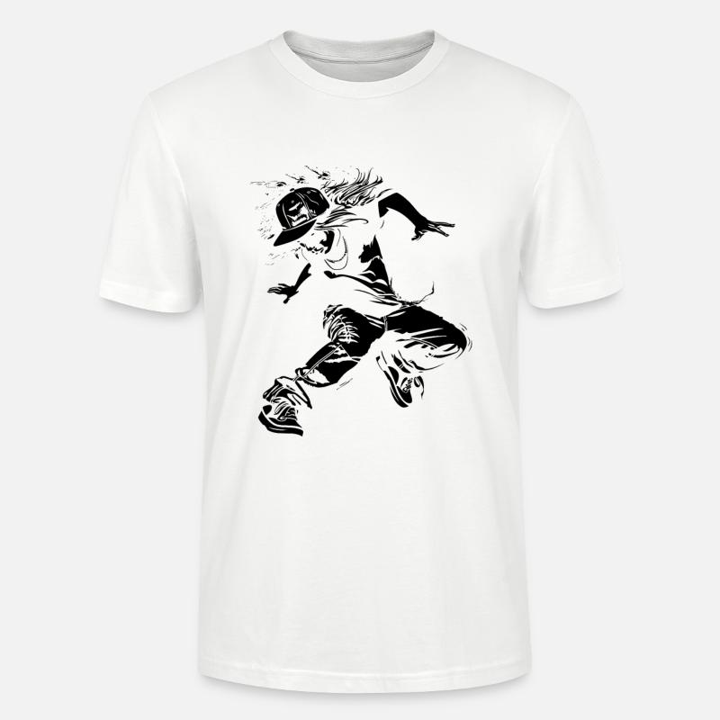 Breakdance Mädchen Zeichnung - Stanley/Stella Unisex Bio-T-Shirt CRAFTER - Weiß