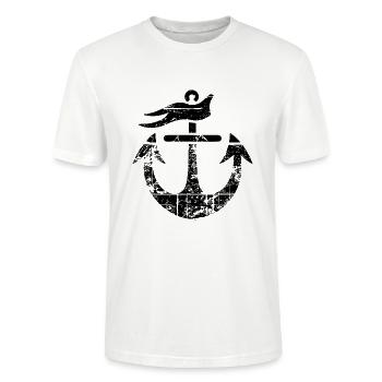 Zeichnung Anker - Stanley/Stella Unisex Bio-T-Shirt CRAFTER - Weiß - Vorne - Alina (178cm) & Michal (187cm)