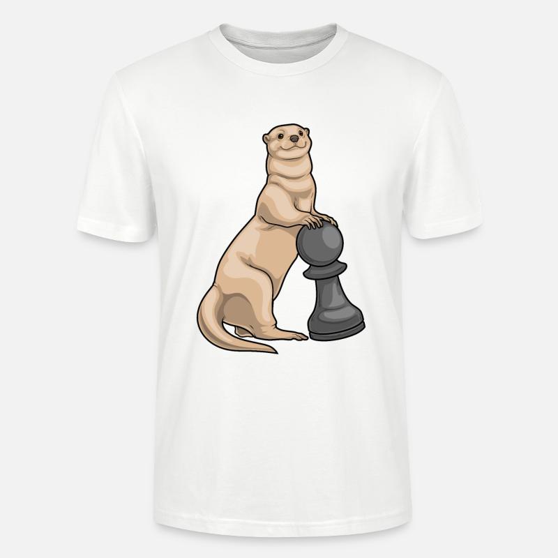Otter Schachfigur Bauer Schach - Stanley/Stella Unisex Bio-T-Shirt CRAFTER - Weiß