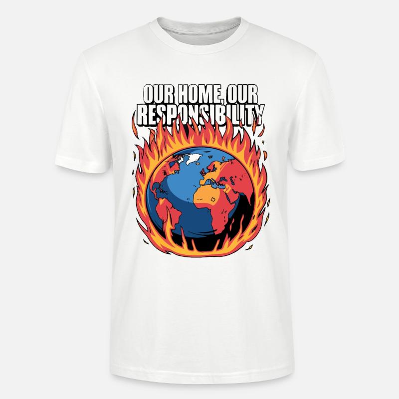 Unser Home Burning Climate Responsibility Design - Stanley/Stella Unisex Bio-T-Shirt CRAFTER - Weiß