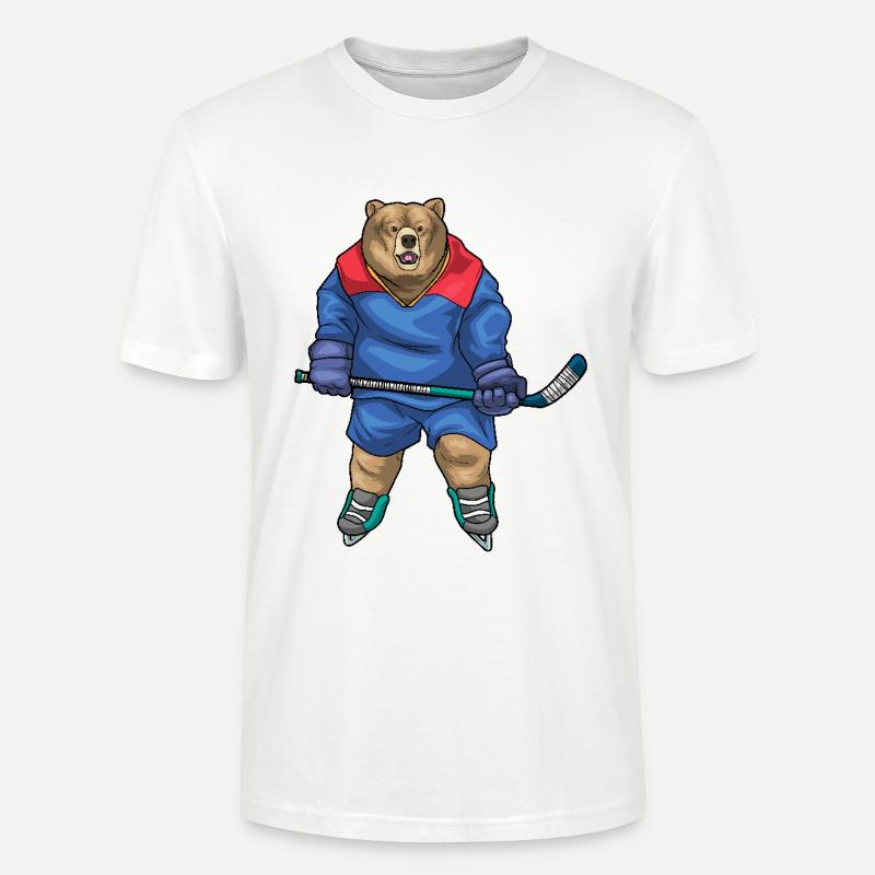 Bär Eishockey Eishockeyschläger - Stanley/Stella Unisex Bio-T-Shirt CRAFTER - Weiß