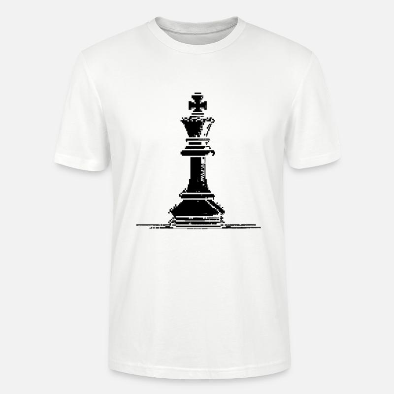 Pièce d’échecs pixel graphique - T-shirt bio CRAFTER Stanley Stella Unisexe - blanc