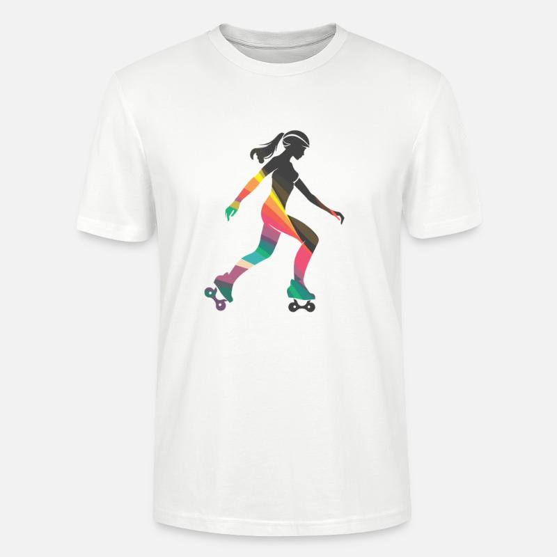 Rollschuhfahrendes Mädchen - Stanley/Stella Unisex Bio-T-Shirt CRAFTER - Weiß