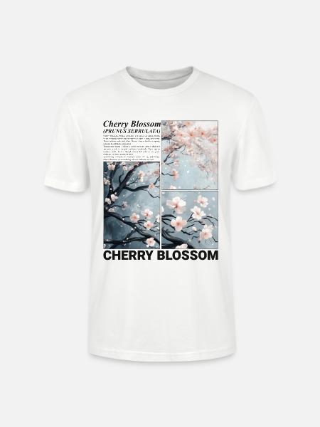 Kwiat wiśni Sakura Kwiat Wiosna Natura Prezent - Ekologiczna koszulka typu unisex Stanley/Stella CRAFTER - biały