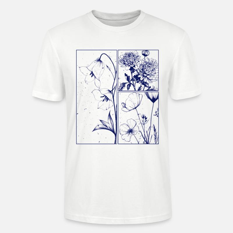 Blumen Chrysantheme Campanula Botanik Geschenk - Stanley/Stella Unisex Bio-T-Shirt CRAFTER - Weiß