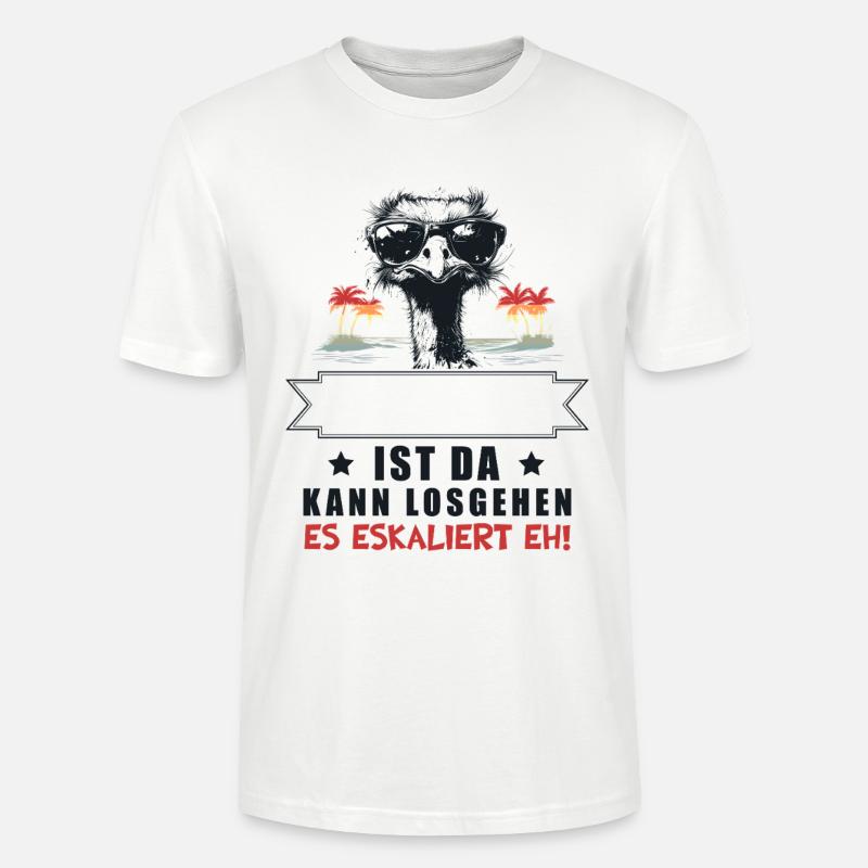 Es Eskaliert Eh! Strauß Name Personalisierbar - Stanley/Stella Unisex Bio-T-Shirt CRAFTER - Weiß