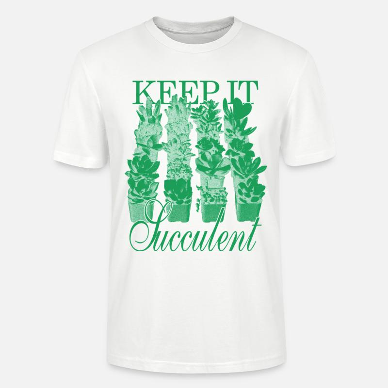 Keep It Succulent - Succulentes vertes - T-shirt bio CRAFTER Stanley Stella Unisexe - blanc