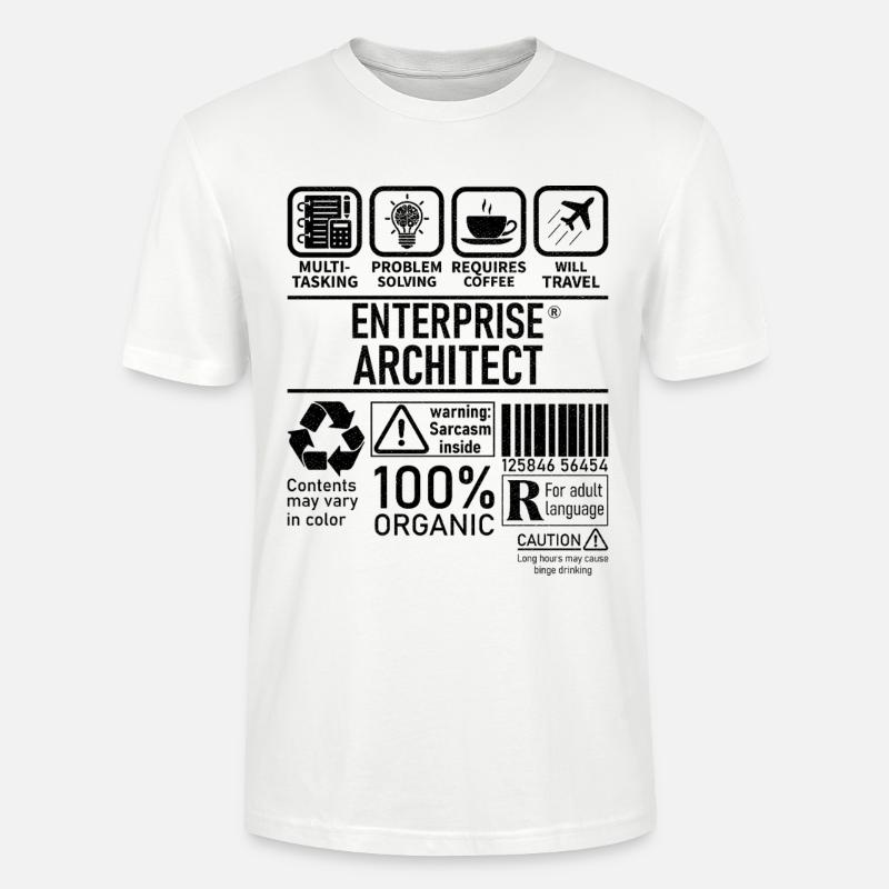 Enterprise Architect multi tasking problem solving - Stanley/Stella CRAFTER Unisex Organic T-Shirt - white