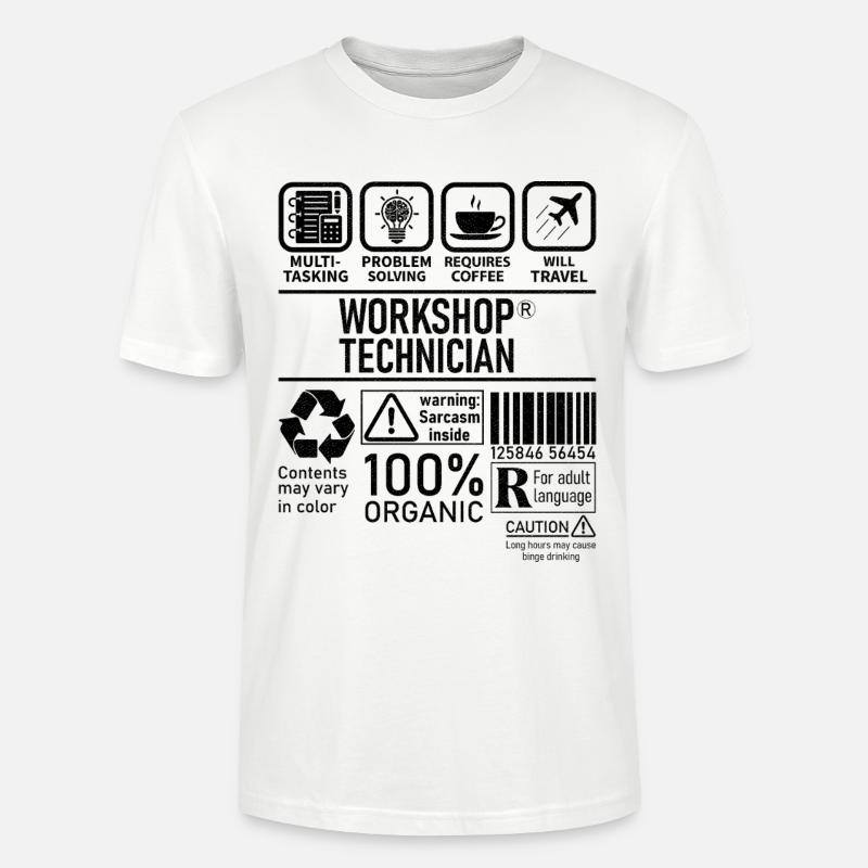 Technicien d’atelier multitâche résolution de problèmes - T-shirt bio CRAFTER Stanley Stella Unisexe - blanc