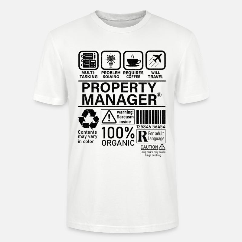 Property Manager Multi Tasking Problem Solving - Stanley/Stella CRAFTER Unisex Organic T-Shirt - white