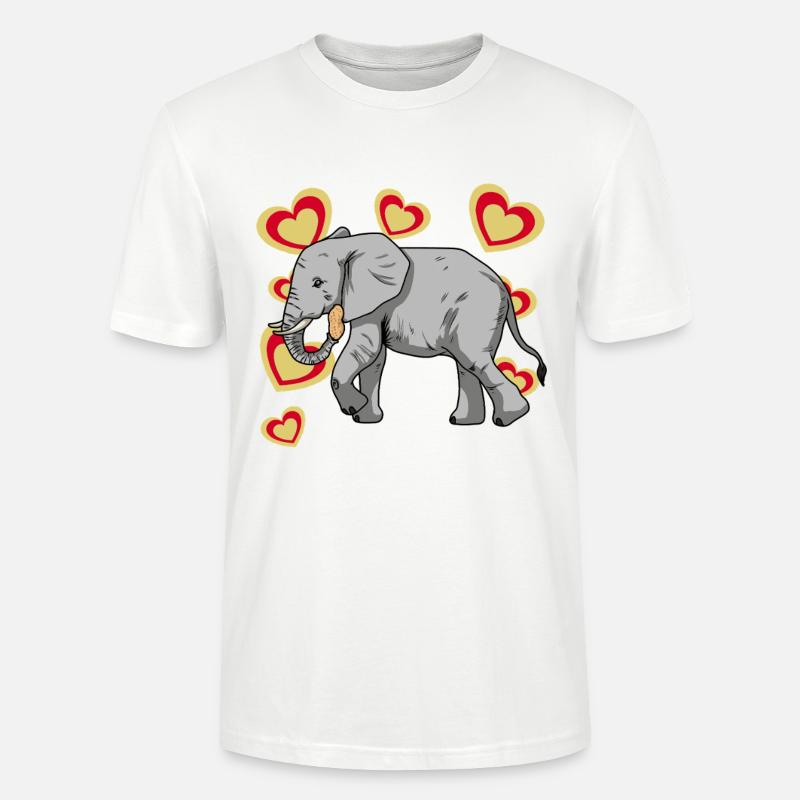 Elefant Elefanten Kinder Erdnuss - Stanley/Stella Unisex Bio-T-Shirt CRAFTER - Weiß