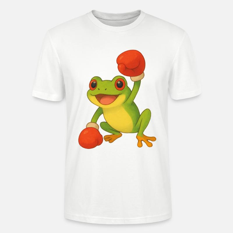 Frosch mit Boxhandschuhen - Stanley/Stella Unisex Bio-T-Shirt CRAFTER - Weiß