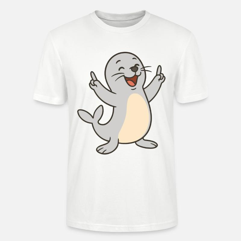 Fröhliche Robbe - Stanley/Stella Unisex Bio-T-Shirt CRAFTER - Weiß