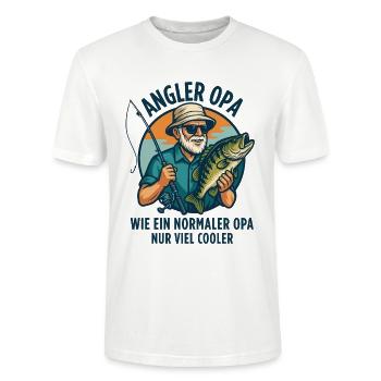 Angler Grandpa - Funny Angler Grandpa Design - T-shirt bio CRAFTER Stanley Stella Unisexe - blanc - Devant - Alina (178cm) & Michal (187cm)
