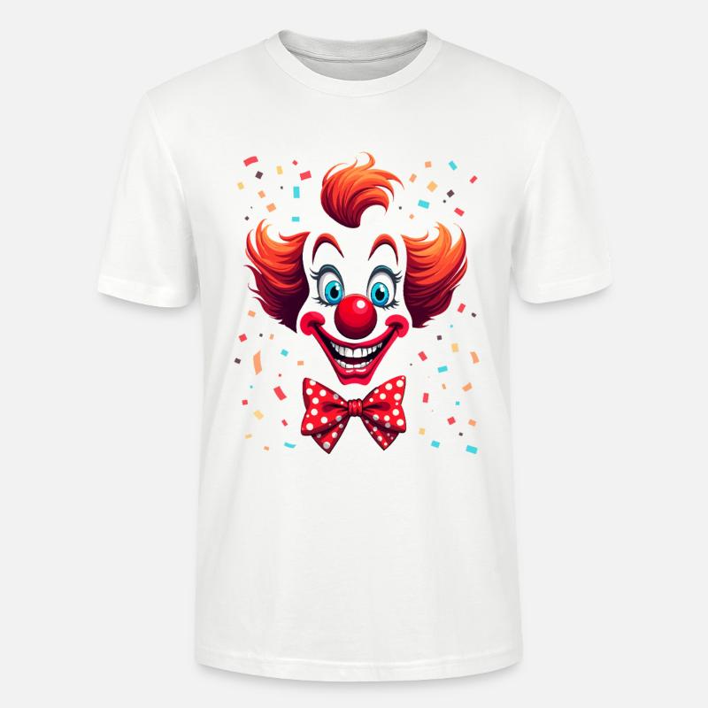 Frecher Clown mit Konfetti Design - Stanley/Stella Unisex Bio-T-Shirt CRAFTER - Weiß