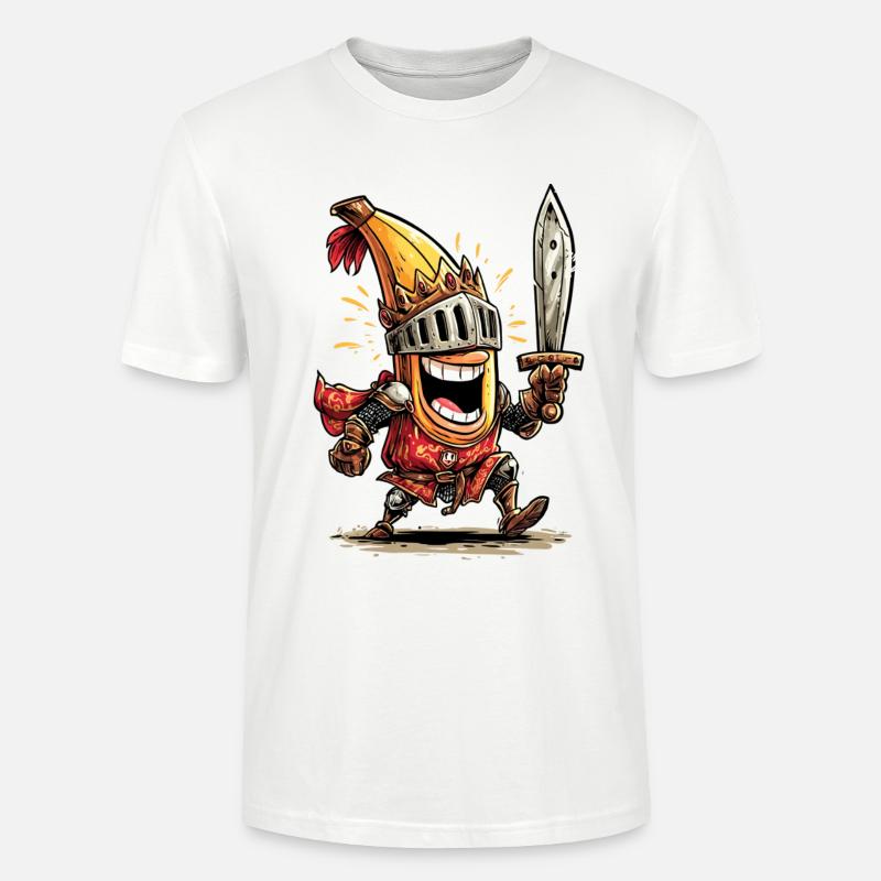 Comic Ritter mit Schwert und Helm - Stanley/Stella Unisex Bio-T-Shirt CRAFTER - Weiß