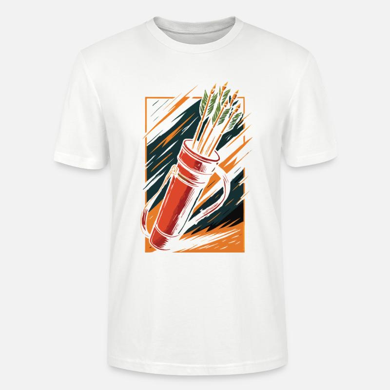 Bogenschießen Bogen Köcher Pfeile Design - Stanley/Stella Unisex Bio-T-Shirt CRAFTER - Weiß