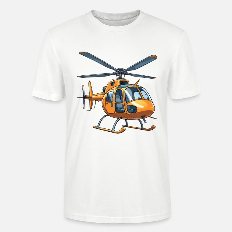Conception graphique de bande dessinée d'hélicoptère - T-shirt bio CRAFTER Stanley Stella Unisexe - blanc