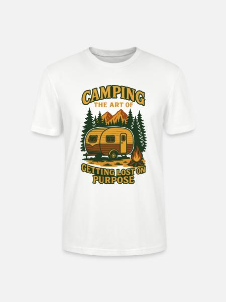 Camping : l’art de se perdre volontairement - T-shirt bio CRAFTER Stanley Stella Unisexe - blanc