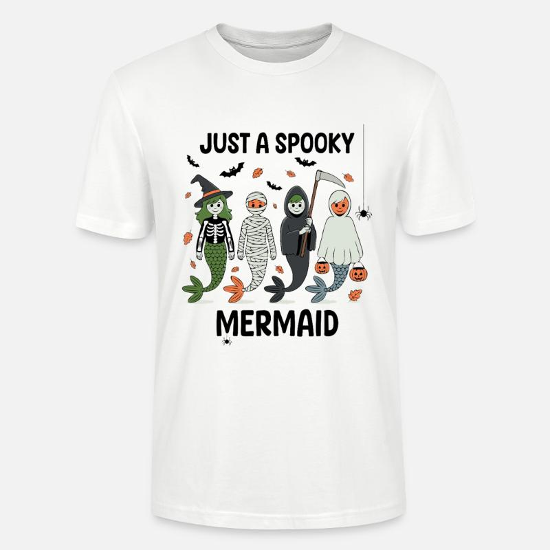 Conception d’Halloween de sirènes hantées - T-shirt bio CRAFTER Stanley Stella Unisexe - blanc