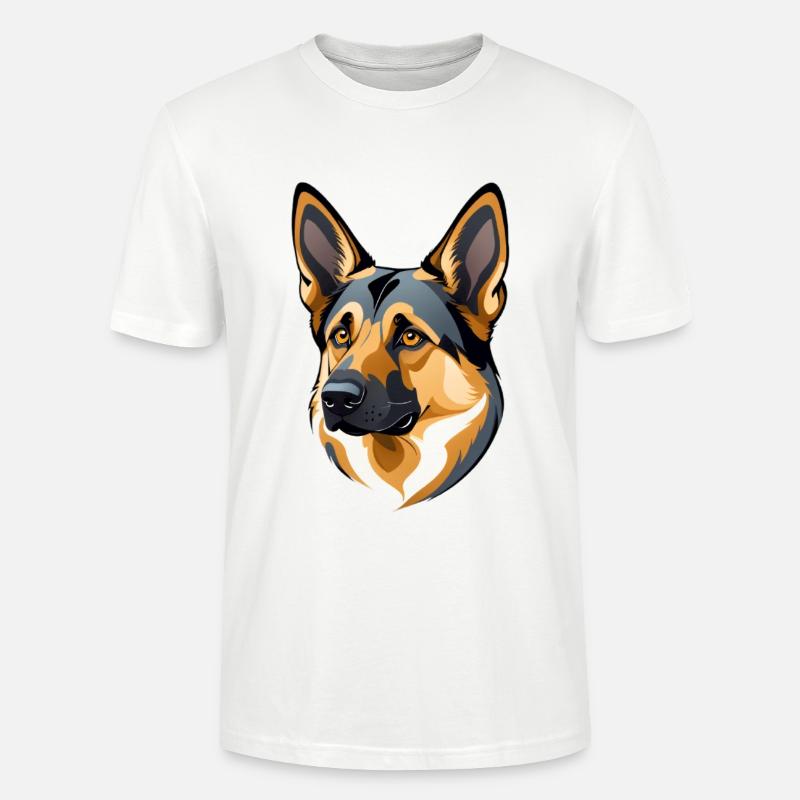 Gesicht eines deutschen Schäferhunds - Stanley/Stella Unisex Bio-T-Shirt CRAFTER - Weiß