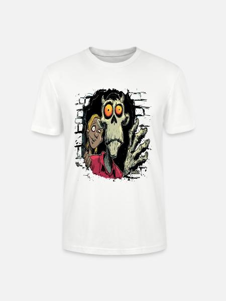 Skelett und Freund Comic-Horror - Stanley/Stella Unisex Bio-T-Shirt CRAFTER - Weiß