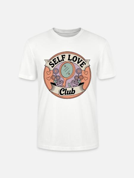 Selbstliebe Club Spiegel Badge - Stanley/Stella Unisex Bio-T-Shirt CRAFTER - Weiß