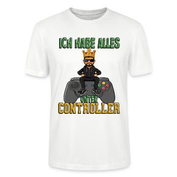 zocken - ich habe alles unter controller - Stanley/Stella Unisex Bio-T-Shirt CRAFTER - Weiß - Vorne - Alina (178cm) & Michal (187cm)