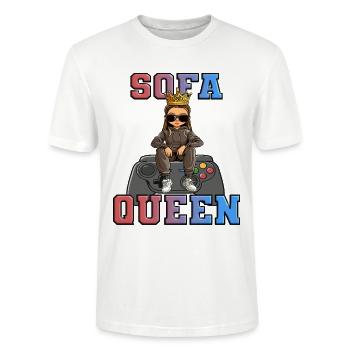 Sofa Queen - gaming zocken - Stanley/Stella Unisex Bio-T-Shirt CRAFTER - Weiß - Vorne - Alina (178cm) & Michal (187cm)