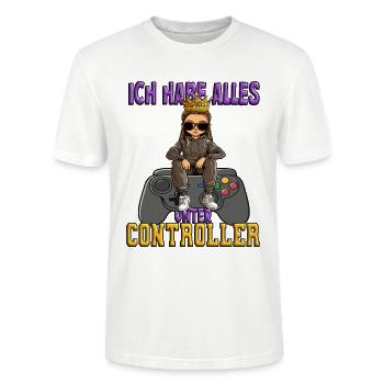 Ich habe alles unter controller - zocken - Stanley/Stella Unisex Bio-T-Shirt CRAFTER - Weiß - Vorne - Alina (178cm) & Michal (187cm)