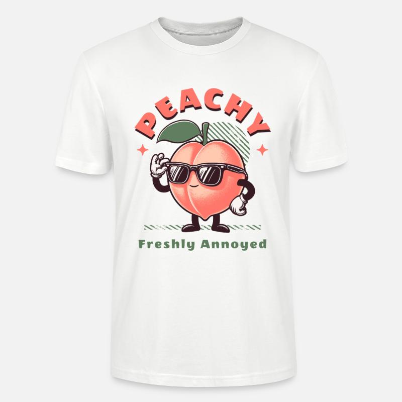 Frucht Pfirsich Pfirsichblüte Süßes Obst - Stanley/Stella Unisex Bio-T-Shirt CRAFTER - Weiß