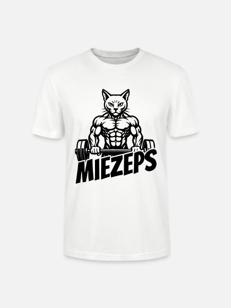 Miezeps - Muskelkater - Katze - Spruch - Stanley/Stella Unisex Bio-T-Shirt CRAFTER - Weiß