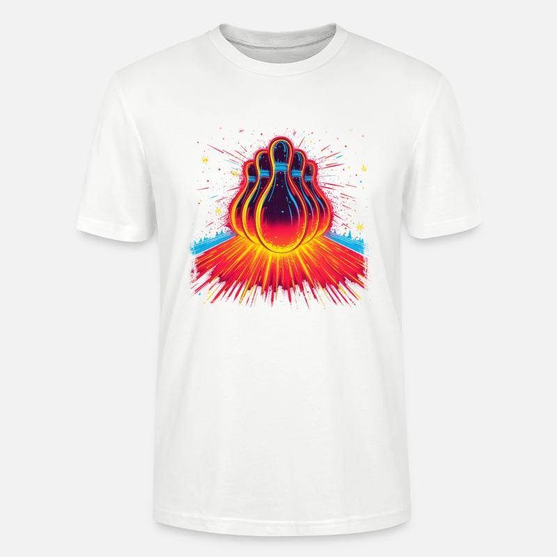 Bowling 90er Look - Stanley/Stella Unisex Bio-T-Shirt CRAFTER - Weiß