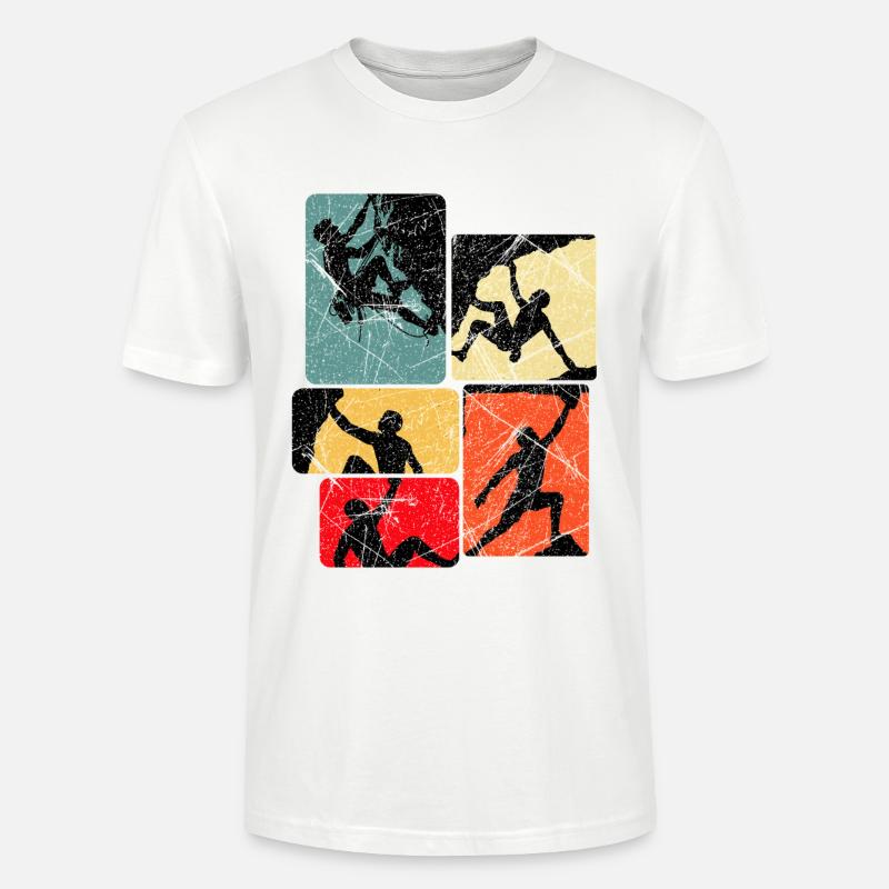 Klettern Bouldern Bergsteiger Kletterer Boulder - Stanley/Stella Unisex Bio-T-Shirt CRAFTER - Weiß