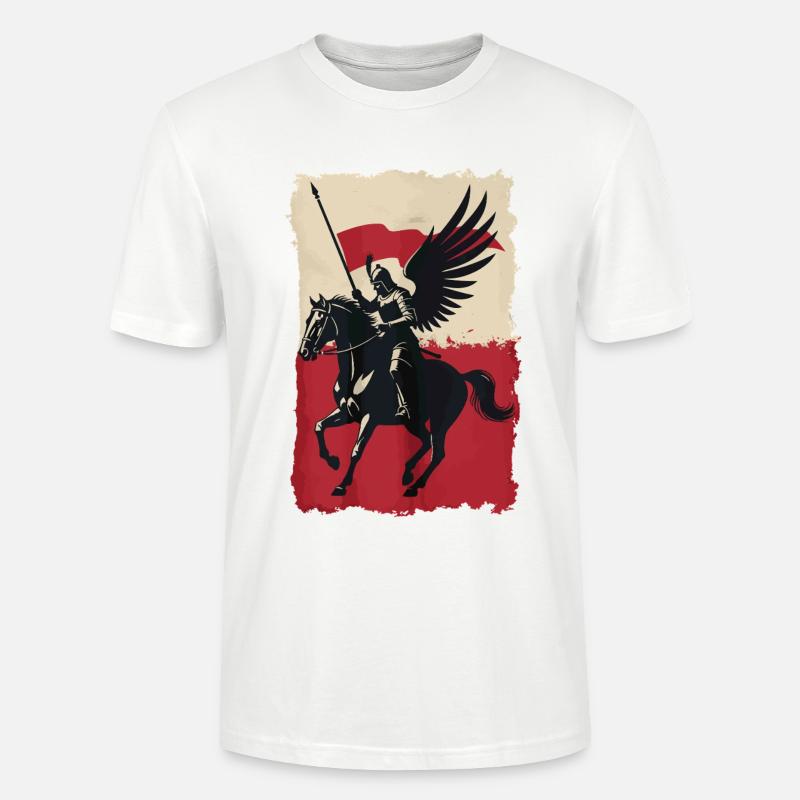 Polnischer Husar mit Flaggendesign - Stanley/Stella Unisex Bio-T-Shirt CRAFTER - Weiß
