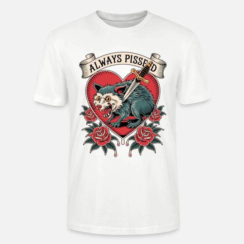 Wütender Wolf Herz Tattoo Stil - Stanley/Stella Unisex Bio-T-Shirt CRAFTER - Weiß