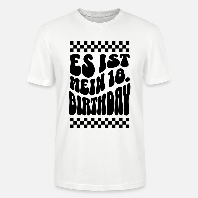 Design rétro C’est mon 18e anniversaire - T-shirt bio CRAFTER Stanley Stella Unisexe - blanc