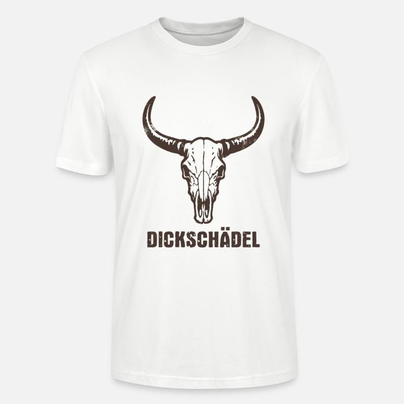 Stierkopf Schädel mit Hörnern - Dickschädel - Stanley/Stella Unisex Bio-T-Shirt CRAFTER - Weiß