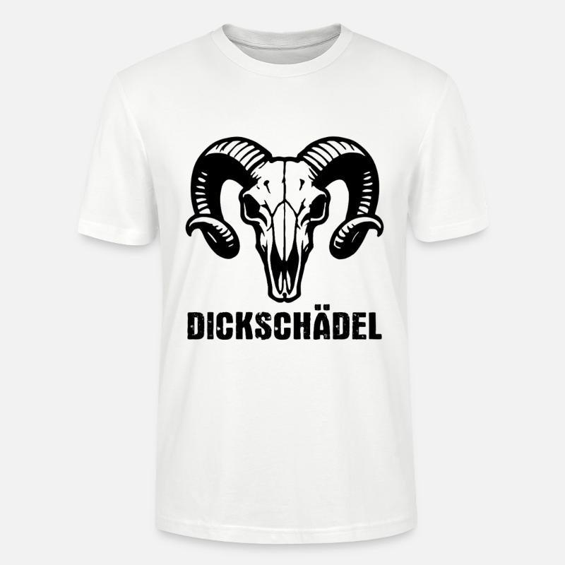 Widderkopf Schädel mit Hörnern - Dickschädel - Stanley/Stella Unisex Bio-T-Shirt CRAFTER - Weiß