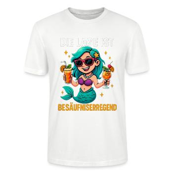 The location is drunken, mermaid - Stanley/Stella CRAFTER Unisex Organic T-Shirt - white - Front - Alina (178cm) & Michal (187cm)