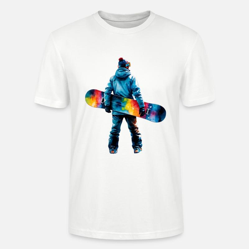 Farbexplosion Snowboarder - Stanley/Stella Unisex Bio-T-Shirt CRAFTER - Weiß