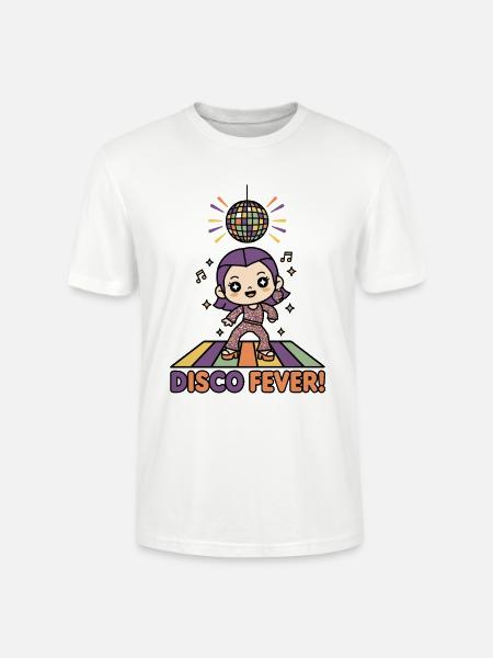 Disco Fever | Chibi Girl Tanzparty Retro 70er - Stanley/Stella Unisex Bio-T-Shirt CRAFTER - Weiß