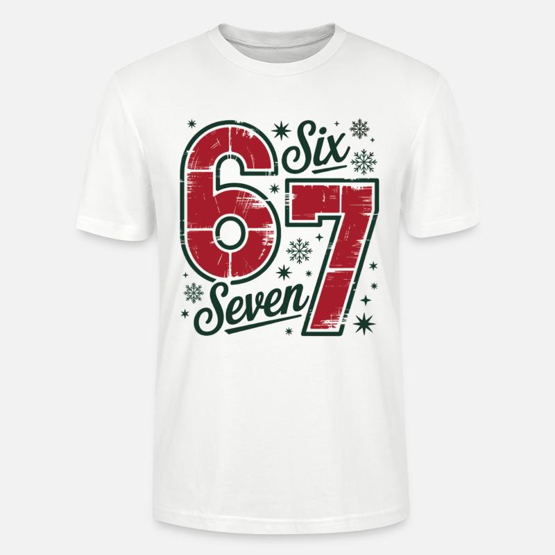 Festif 6 7 Rétro Noël Thème - T-shirt bio CRAFTER Stanley Stella Unisexe - blanc