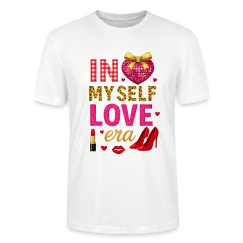 À l’ère de mon amour-propre – Design de mode glamour. - T-shirt bio CRAFTER Stanley Stella Unisexe - blanc - Devant - Alina (178cm) & Michal (187cm)