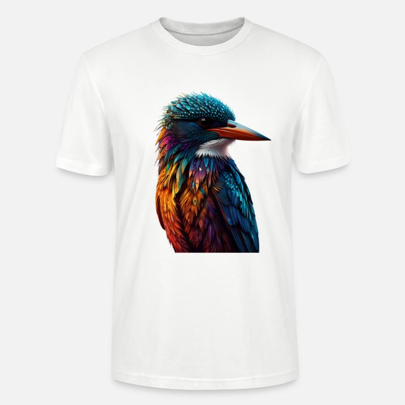 Bunter Eisvogel Farbenspiel - Stanley/Stella Unisex Bio-T-Shirt CRAFTER - Weiß